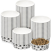 30 Pieces Disposable Dog Bowls Small Pet Feeding Bowls with Printed Pattern Dog Dishes for Small Dogs Pet Paper Food Bowls Travel Bowls for Feeding Dogs and Cats Puppies Dry Wet Food Water (16 oz)