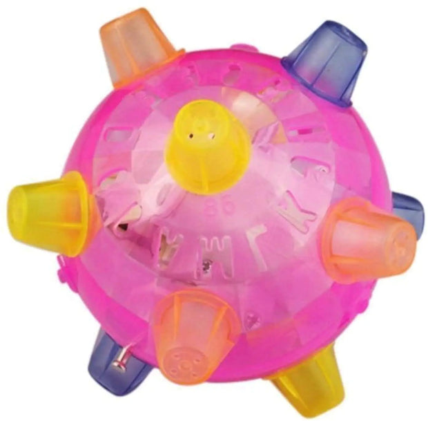 Pet Toys Jumping Activation Ball Cute Pet Bouncy Ball with Colorful Led Light and Music Suitable for Dogs Playing Running Indoor and Outdoor Garden